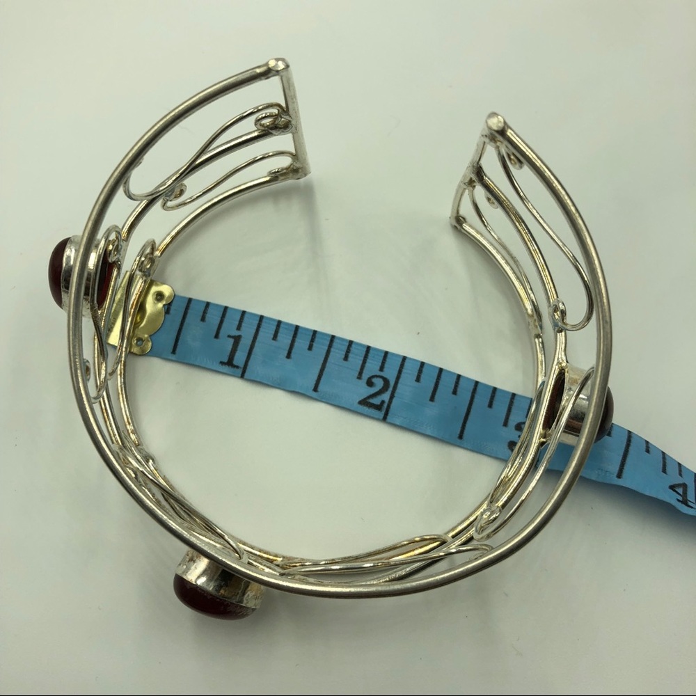 Gorgeous Cuff Bracelet Garnet Gemstone New - Picture 4 of 4